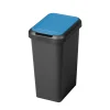 Poubelle recyclage touch and lift 25l noir couvercle bleu