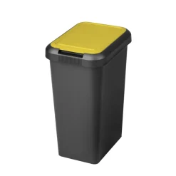 Clearance Poubelle recyclage touch and lift 45l noir couvercle jaune