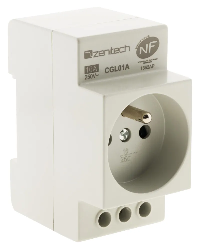 New ZENITECH Prise modulaire 2 pôles + terre