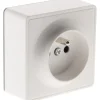 New ZENITECH Prise 2 pôles + terre 16A saillie vulco blanc