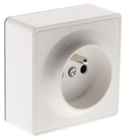 New ZENITECH Prise 2 pôles + terre 16A saillie vulco blanc