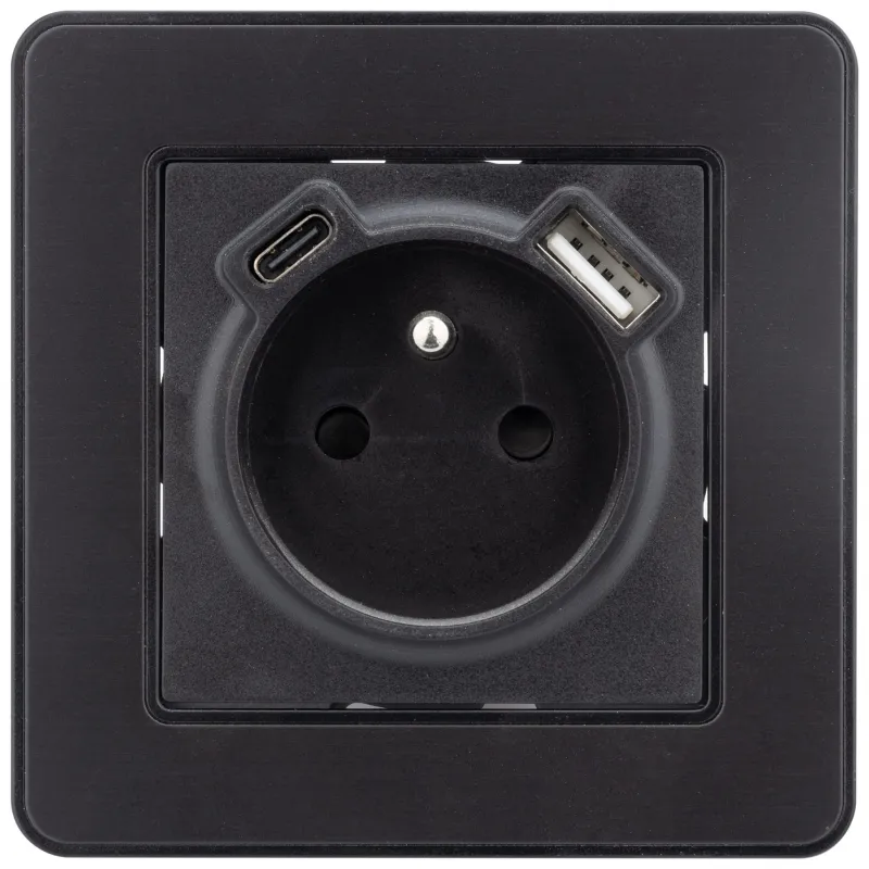 ZENITECH Prise 2 pôles + terre + USB-A+C kouro