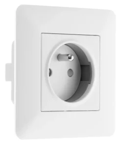 Hot ZENITECH Prise push 2 pôles + terre artezo blanc