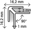 Profil d'angle gris aluminium L.122 cm