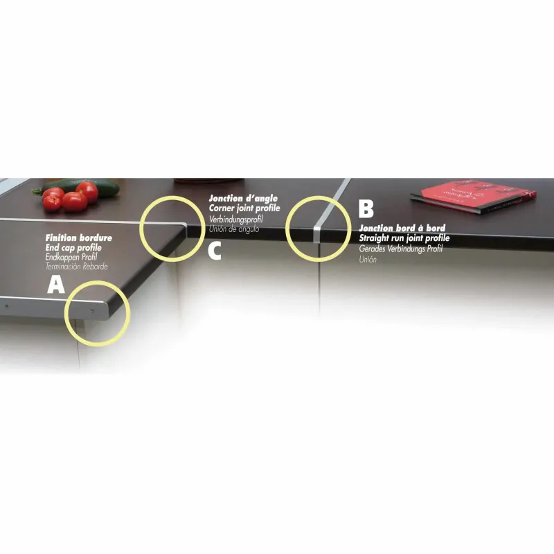 Sale Profil de jonction pour plan de travail bord à bord 670mm