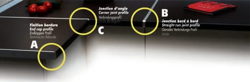 Clearance Profil plan de travail finition bordure aluminium