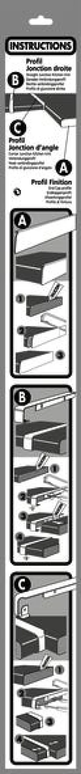 Sale Profil plan de travail jonction d'angle aluminium