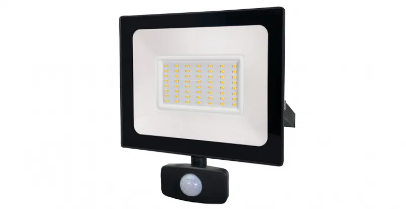 Outlet TIBELEC Projecteur extérieur LED noir IP54 avec détecteur