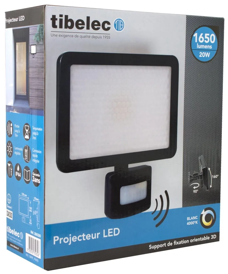 Online TIBELEC Projecteur LED IFR 20W 1650LM IP44 noir