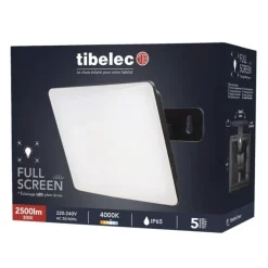 Sale TIBELEC Projecteur LED 30W / 2500LM full screen noir IP65