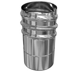 New TEN Raccord poêle-tubage inox 80m x 80/86mm à visser