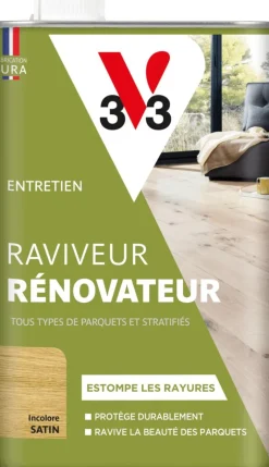 Hot V33 Raviveur-Rénovateur parquets et stratifiés incolore Satin 1L