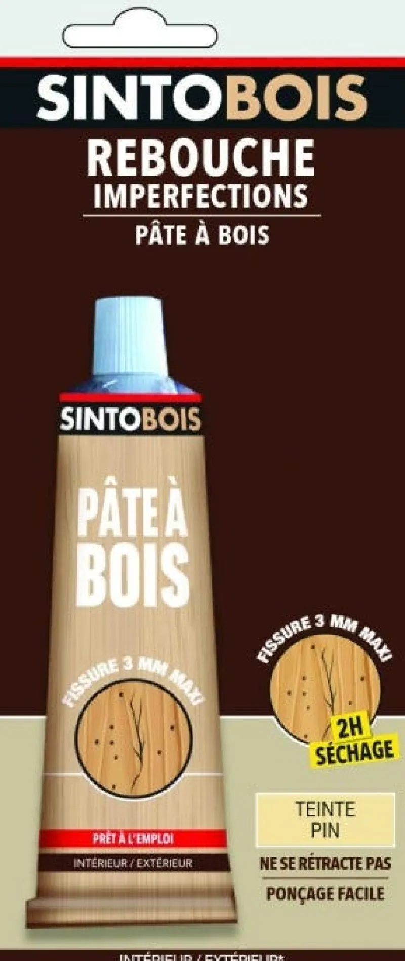 Sale SINTO Rebouche imperfection pâte à bois solvant 80g pin