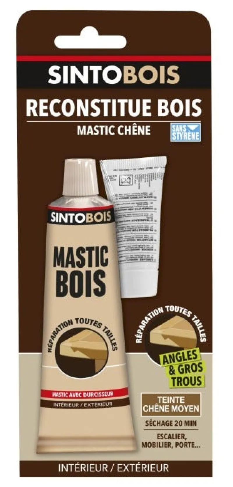 SINTO Reconstitue bois mastic standard 66ml/80g chêne moyen