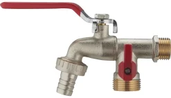 AROZ Robinet jardin à sphère M1/2 nez 3/4-D15 + sortie vanne M3/4