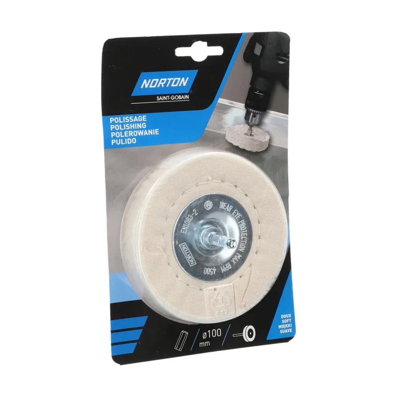 Sale NORTON Roue de polissage Ø100 pour perceuse, coton, laiton