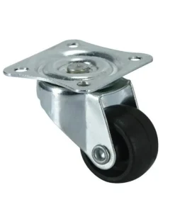 New Roulette éco pivotante polypro noir Ø25mm charge 12kg
