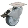 New Roulette pivotante caoutchouc gris Ø60mm, charge 50kg