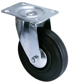 Online Roulette pivotante caoutchouc noir Ø125mm, charge 125kg