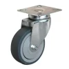 New Roulette pivotante caoutchouc gris Ø75mm, charge 60kg