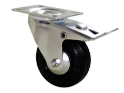 Roulette pivotante à frein caoutchouc Ø100mm, charge 100kg