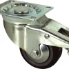 New Roulette pivotante à frein caoutchouc noir Ø80mm charge 80kg