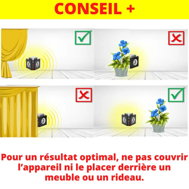 Outlet Répulsif à ultrasons 3 en 1 sur secteur contre les rongeurs