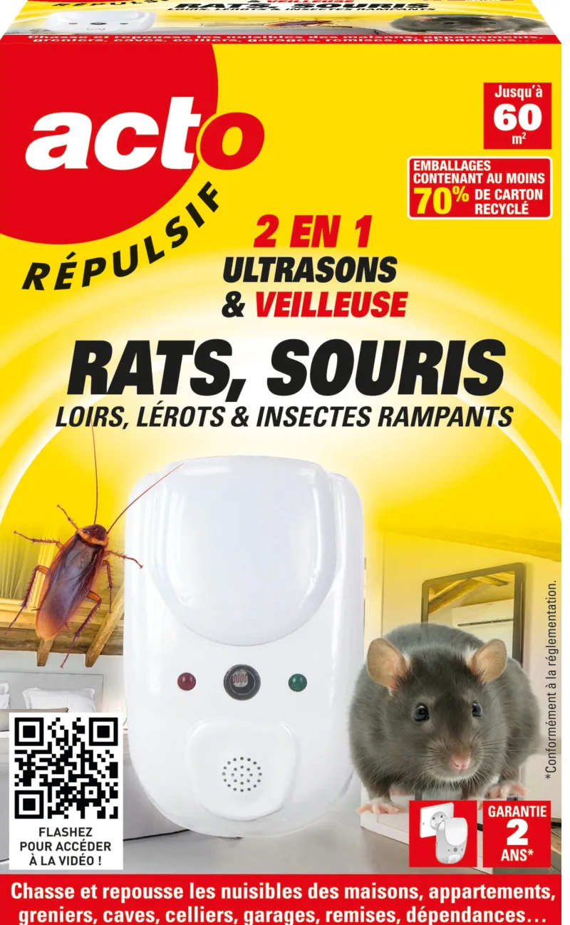 Hot Répulsif ultrasons rats - souris - insectes rampants
