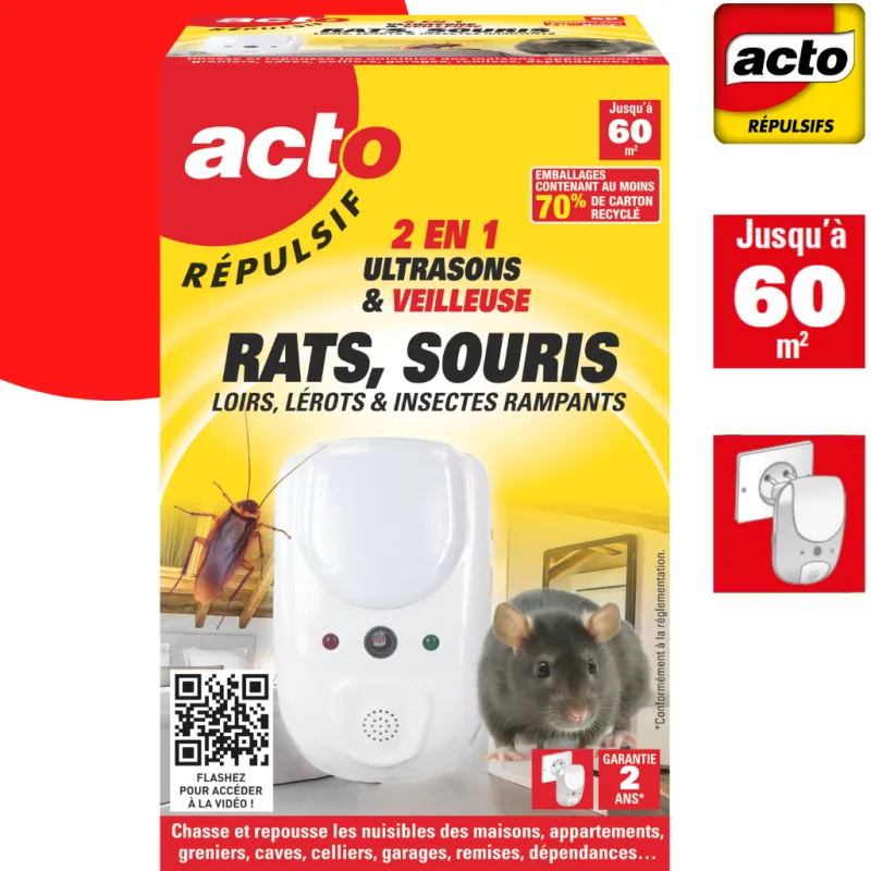 Hot Répulsif ultrasons rats - souris - insectes rampants