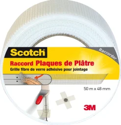 Outlet 3M Ruban adhésif pour raccord plaque de plâtre blanc 50mx48mm