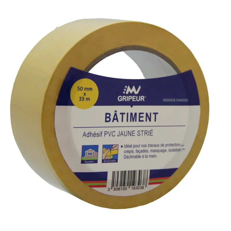 Best Ruban adhésif PVC jaune gaufré 48mm 33m