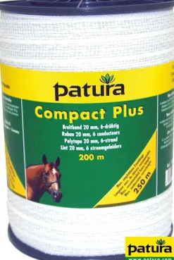 Outlet PATURA Ruban Compact plus 20 mm blanc 6 inox 200m