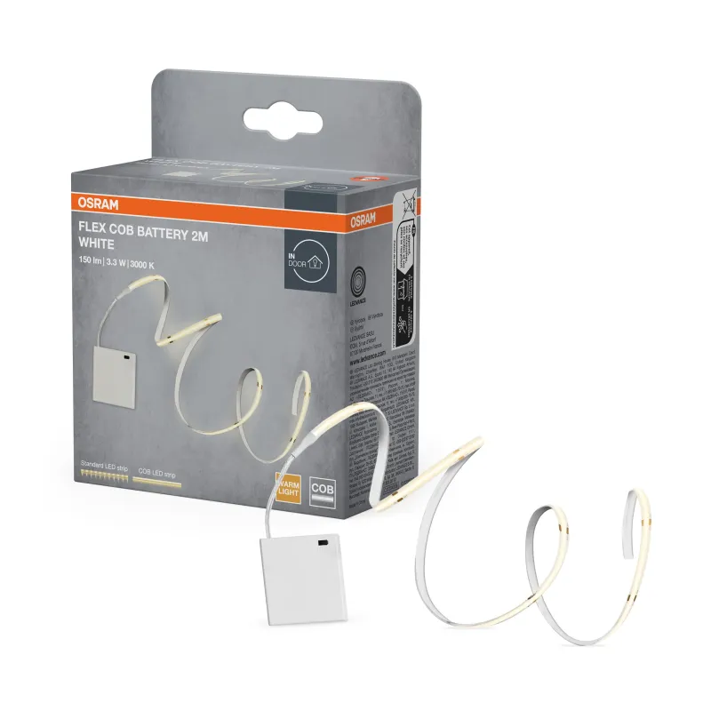 Best OSRAM Ruban Led Cob à piles 2m blanc chaud