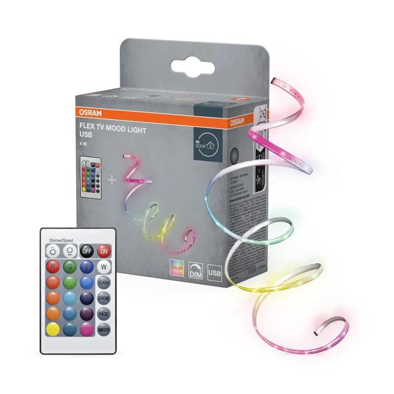 Hot OSRAM Ruban Led Flex Tv Mood Light RGBW Rem USB 1,5m