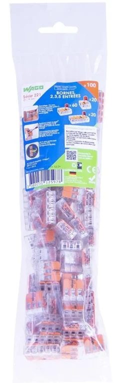 New Sachet de 100 bornes 2-3-5 entrées, serie 221