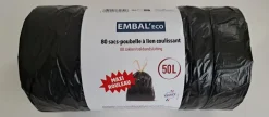 Discount Sac poubelle 50L coulissant EMBAL ECO x80 sacs