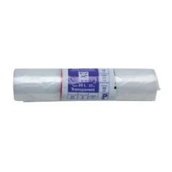 Sale Sac poubelle transparent blanc 50 x 30 L