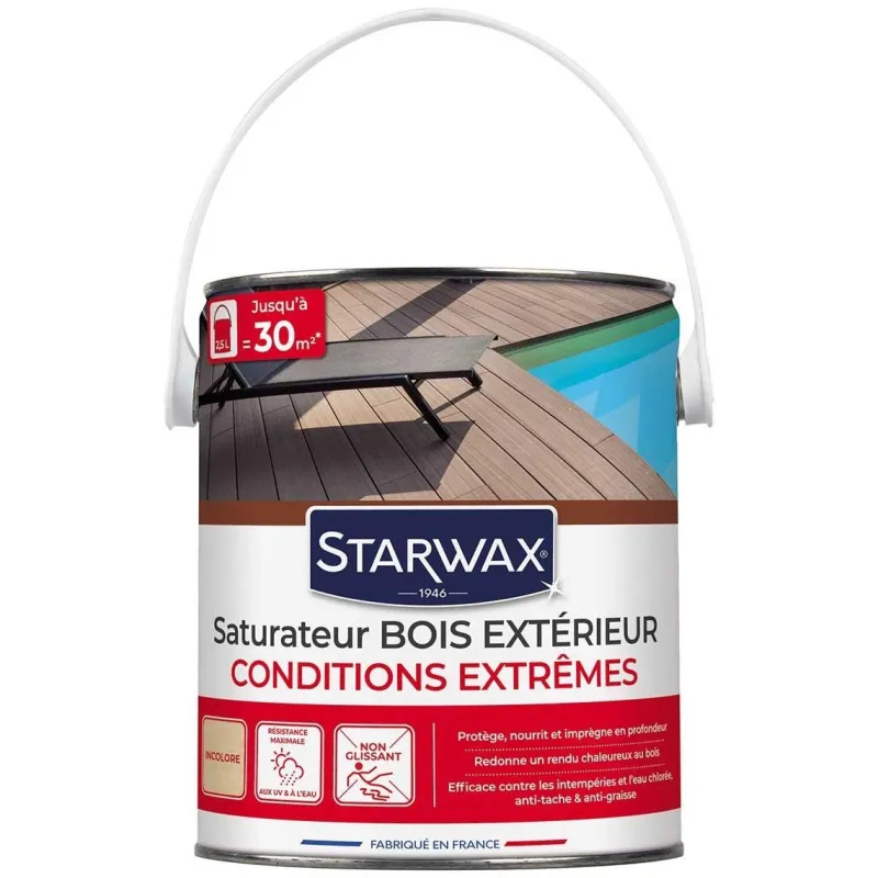 New STARWAX Saturateur bois extérieur haute protection incolore 2,5L