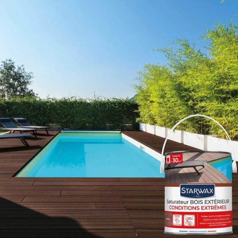 New STARWAX Saturateur bois extérieur haute protection teinte teck 2,5L
