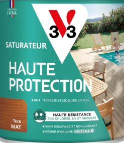 New V33 Saturateur terrasse bois haute protection teck 0,75L