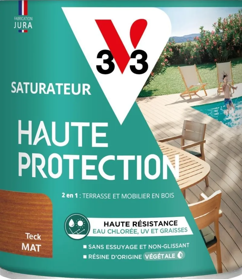 New V33 Saturateur terrasse bois haute protection teck 0,75L