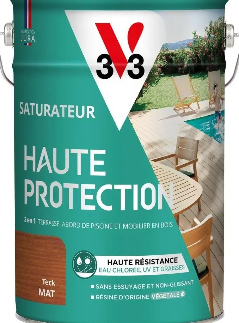 Clearance V33 Saturateur terrasse haute protection biosourcé 5L Teck