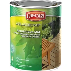 Best OWATROL Saturateur tous bois Aquadecks teinte teck mat 1L