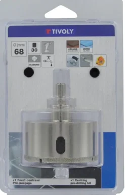 Outlet TIVOLY Scie cloche diamond/queue cylindrique/usage intensif 68mm