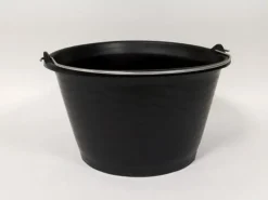 New Seau évasé anse simple noir 15L