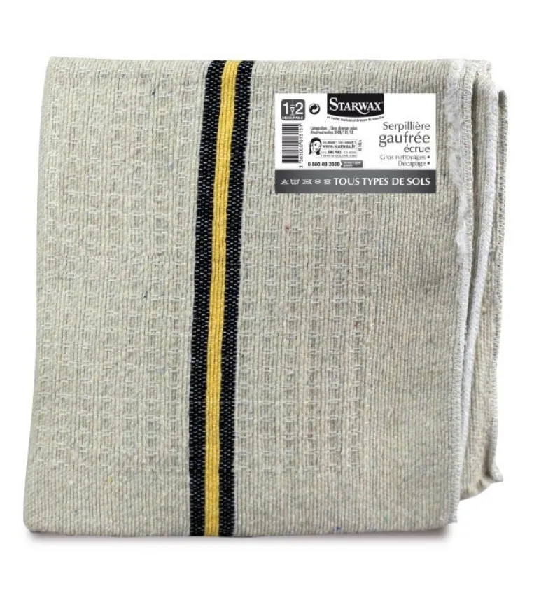 Best STARWAX Serpillière gaufrée écrue double 50x100 cm
