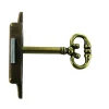 Hot Serrure en applique droite axe 20mm, 50x30mm métal bronze