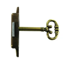 Hot Serrure en applique droite axe 20mm, 50x30mm métal bronze