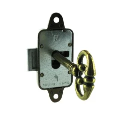 Hot Serrure en applique droite axe 20mm, 50x30mm métal bronze