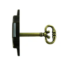 Serrure en applique pour porte droite 50x40mm zamak bronze